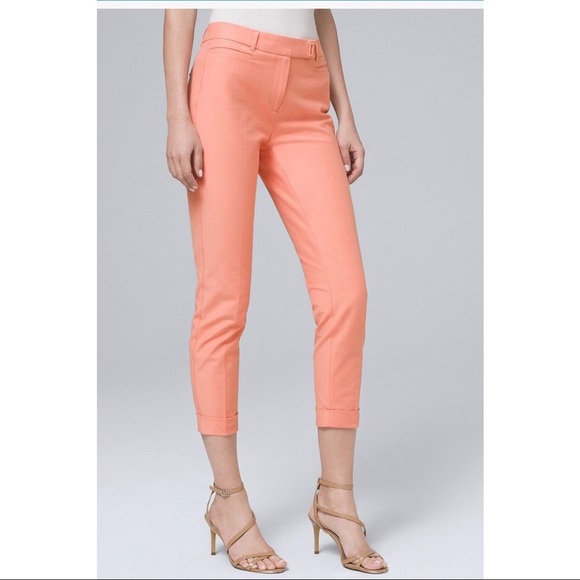NWT! WHBM CORAL HAZE - SLIM CROPPED PANTS - Picture 11 of 16